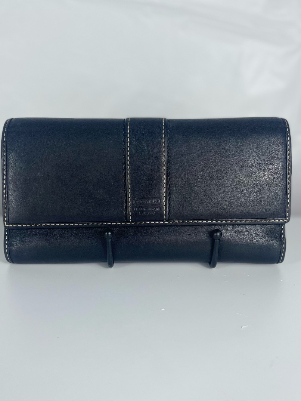 Coach Hamilton Black Leather Trifold Wallet